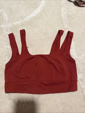 Free People Rust Red Ribbed Seamless Bralette